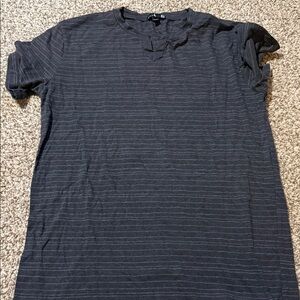 Men's Charcoal Striped Short Sleeve Tee